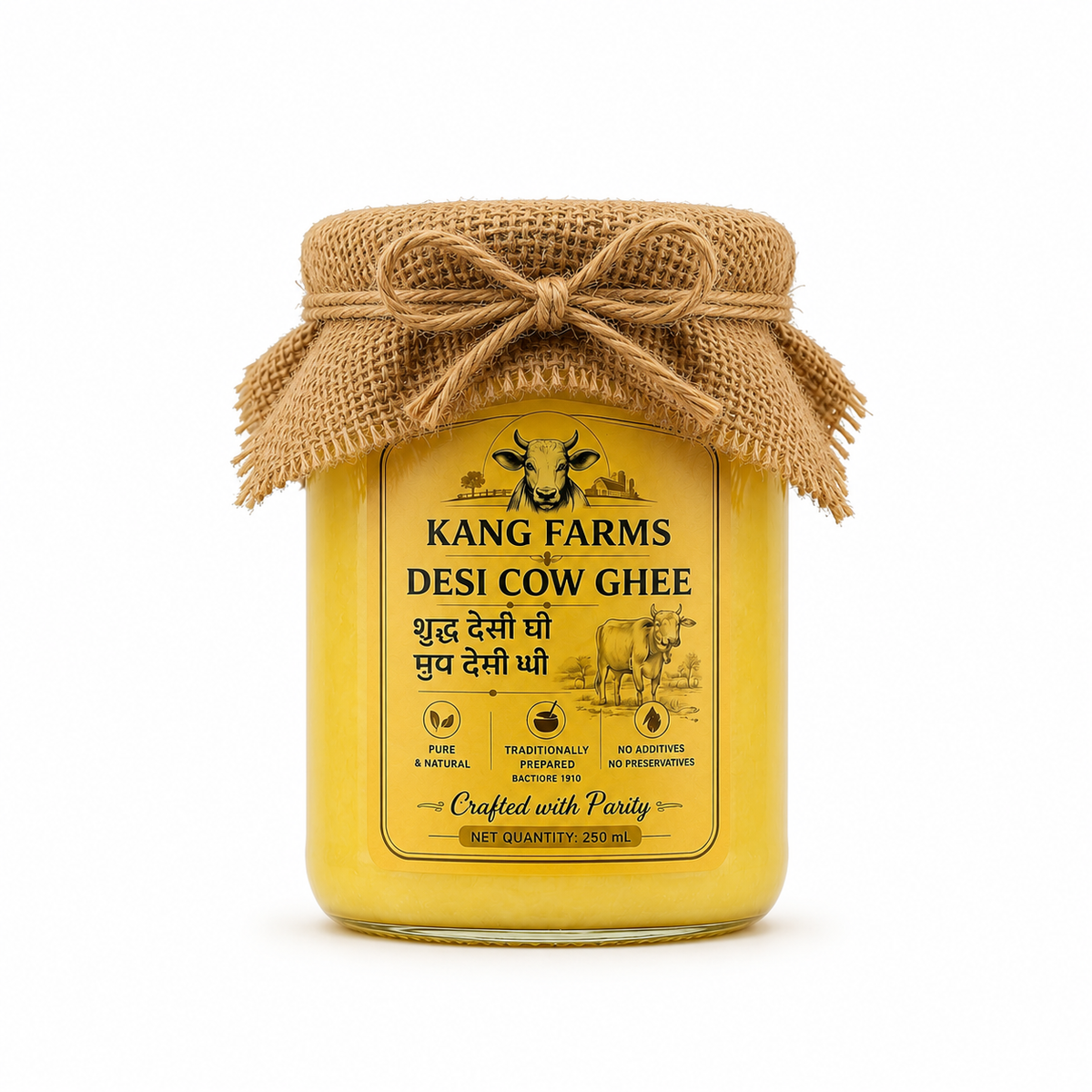 Kang Farms A2 Pure Desi Organic Ghee 200ml