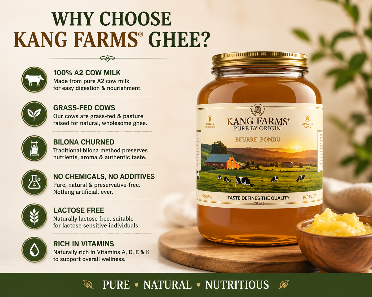 Kang Farms A2 Pure Desi Organic Ghee 1kg