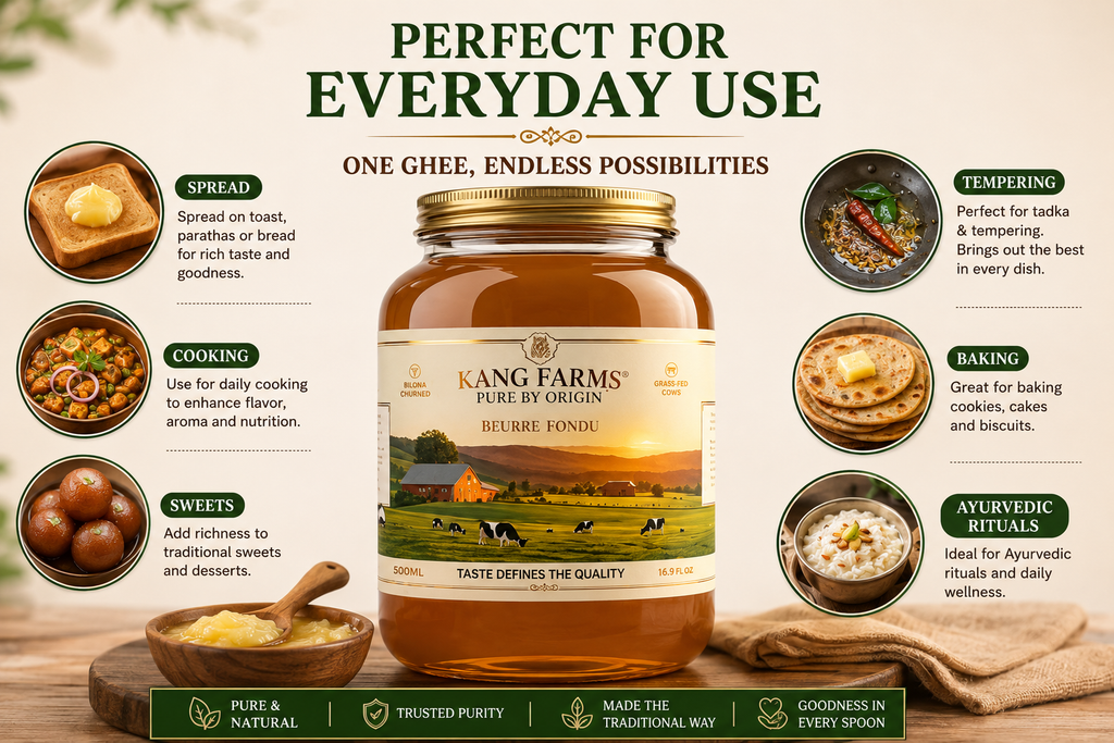Kang Farms A2 Pure Desi Organic Ghee 500ml